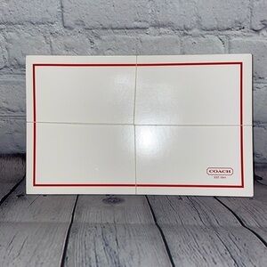 Coach -Set of 4 Gift Boxes white with red trim and logo